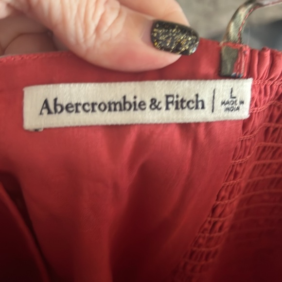 Corset Drop-waist skirt red floral Abercrombie L - Picture 3 of 9